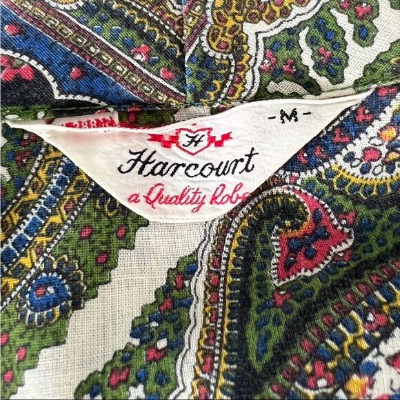 Vintage Paisley Long Line Blazer Cardigan Kimono Robe - Picture 4 of 5